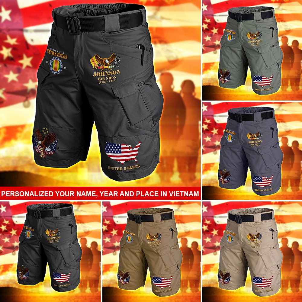 VietNam Veteran 2D Summer Men Cargo Short Personalized Your Name, Year And Place In Vietnam, Cargo Short For Veterans, Vietnam Veteran Gifts ETHY-59886